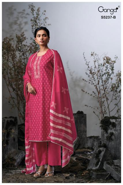 Ganga cazzie 5237 ladies dress material wholesale